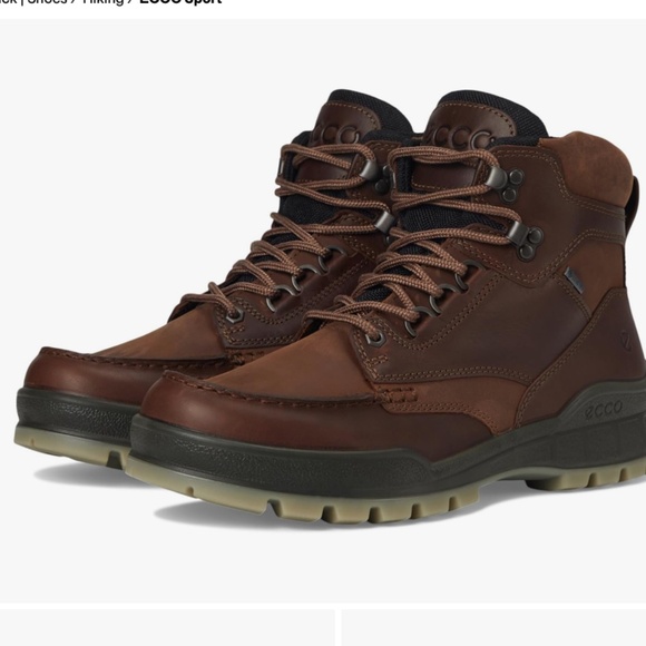 ECCO Mens Track 25 GTX Gore Tex Leather Hiking Boots Sz 43 US 9 Mid Moc Toe - Picture 1 of 14